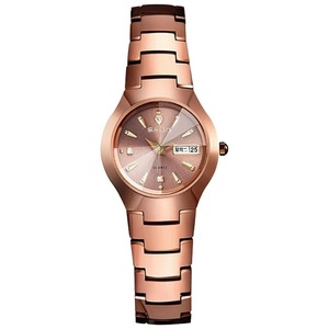 Nouvelle montre à quartz en alliage or rose élégante et minimaliste de luxe personnalisée, double calendrier, résistante à l'eau 50M, pour couple romantique - Product Image 3