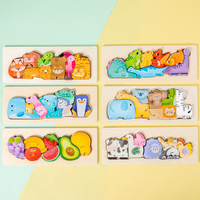 Puzzle 3D en bois pour enfants, animaux, jeu de construction parent-enfant, jouet éducatif en bois pour bébés, aides pédagogiques précoces