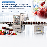 Ligne de remplissage automatique pour produits visqueux, machine de remplissage et de bouchage pour confiture, miel, ketchup, beurre de cacahuète, crème, équipement d'embouteillage