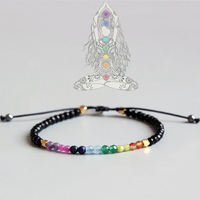 Bracelets unisexes en pierre volcanique, diffuseur de cristaux de guérison, 7 chakras, bracelet en pierre de lave naturelle