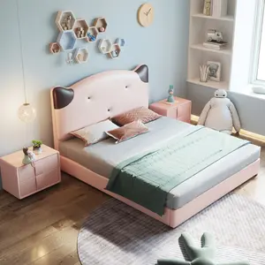 Grosir lucu tempat tidur susun untuk anak perempuan-Jiangqu Tempat Tidur Anak Perempuan, Furnitur Tempat Tidur Kartun King untuk Kamar Tidur Anak Perempuan