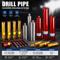 Outils de construction : Tube de forage diamanté sur mesure, revêtement rouge, pour travaux de forage de routes, murs et climatisation