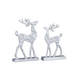 Handcrafted Silver Deer Metal Set <b>Christmas</b> Table Decor Home <b>Decoration</b> Reindeer Reusable Metal <b>Christmas</b> <b>Decoration</b> - Product Image 1