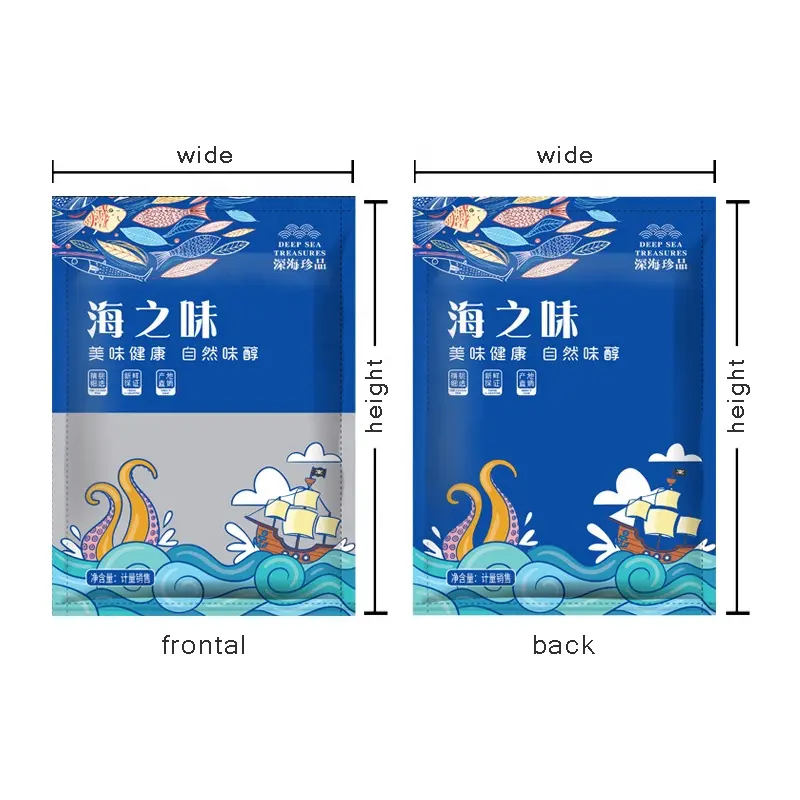 Hot Sale Frozen Food Dumpling Noodles Seafood Burger Packaging Bags Logo Printing Nylon Packaging Bag