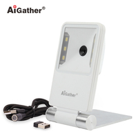 Escáner de Código de Barras Inalámbrico de Escritorio con Batería de Gran Capacidad, Lector de Códigos QR 2D, Diseño Plegable, CMOS Omnidireccional para Punto de Venta Minorista