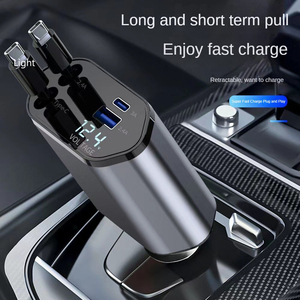 100W 120W PD 4in1 tương thích rộng rãi sạc xe hơi kép có thể thu vào cáp sạc xe hơi di động nhanh xe ô tô Sạc Loại C với cáp - Product Image 5