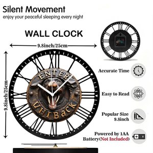 Gotischer Stil 25cm Runde Eisenuhr mit Verziertem Römischen Ziffern-Design - Product Image 2