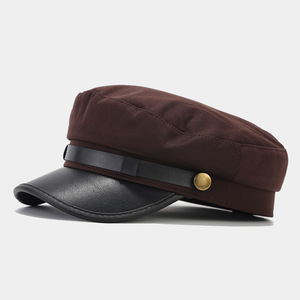الخريف جديد في الهواء الطلق عارضة الرجعية مخصص قبعات قباقيب الرجال النساء أزياء الشارع شقة بحار قبعة الكابتن - Product Image 3
