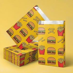 Sac en papier résistant à la graisse pour croissants, collations, biscuits, sandwichs, frites, pâtisseries, hamburgers, avec doublure en papier ciré de qualité alimentaire, couleur personnalisée - Product Image 6