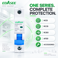 EBASEE 1P 6-63A 6kA Disjoncteur miniature AC courbe C sur rail DIN