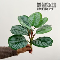 Plantes vertes artificielles, feuilles de taro, matériaux décoratifs pour l'aménagement paysager, décoration de jardinières murales intérieures