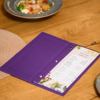 Couverture de menu de restaurant avec logo en relief : porte-liste de vins en cuir PU