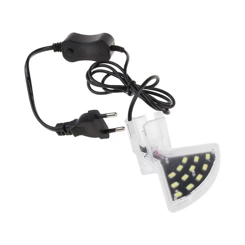 Ac 100-240V Led Clip-On Aquarium Verlichtingslamp Wit Licht Eu Plug Ast M3