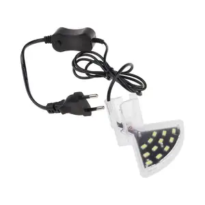 AC 100-240V LED Clip-on Fish Tank Aquarium Lighting Bulb White Light EU Plug AST M3