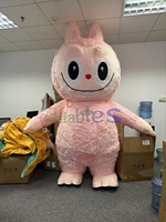 Costume de Mascotte Gonflable Labubu en Peluche, Déguisement de Lapin Gonflable pour Adultes, Personnage de Dessin Animé, Offre Spéciale
