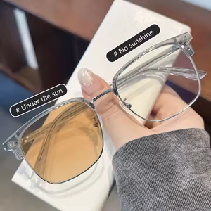 レトロなファッションパーソナリティデザインフォトクロミックレンスフォトクロミックアンチブルーメガネ格安高品質卸売ユニセックスメガネ - Product Image 6