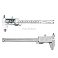Calibre électronique numérique tout métal de haute qualité 150 mm, affichage numérique, acier inoxydable, bouton de transmission, piles, calibre électronique 6 pouces