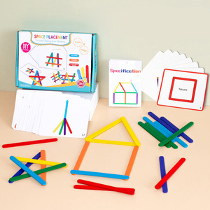 Puzzle in Legno con <span class=keywords><strong>Bastoncini</strong></span> per Abbinamento Forme, Gioco per Bambini per Allenamento della Logica Spaziale, <span class=keywords><strong>Bastoncini</strong></span> Arcobaleno in Legno per Bambini - Product Image 4