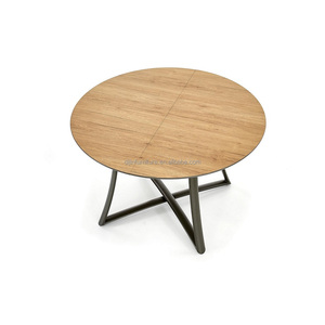 Nuevo diseño de madera MDF muebles de comedor <span class=keywords><strong>mesa</strong></span> de comedor <span class=keywords><strong>redonda</strong></span> <span class=keywords><strong>extensible</strong></span> con base de madera 6 asientos - Product Image 5