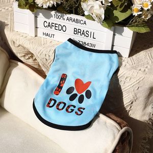 Chaleco sin mangas para mascotas, ropa de verano transpirable para perros y gatos, blanco, amarillo, azul - Product Image 4