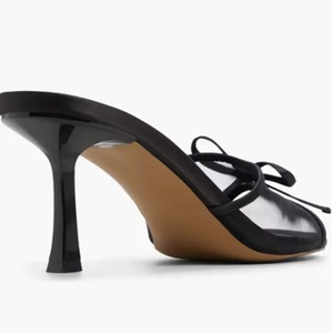 Sandales à talons aiguilles personnalisées à enfiler avec nœud sur l'orteil, talons ouverts à bout rond pour l'été, chaussures habillées pour femmes et jeunes filles - Product Image 6