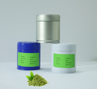 Boîte à Thé en Métal Ronde Personnalisée de Luxe pour Matcha, Qualité Alimentaire, 30g, Vide, pour Café en Grains ou Emballage de Matcha