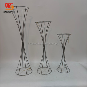SMOOTH Decoración para el Hogar, Soporte Alto Plateado para Flores, Floreros de Hierro y Metal, Centros de Mesa para Decoración de Mesas de Boda - Product Image 1