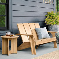 Chaise d'extérieur nordique en teck massif avec rembourrage en coton soyeux amovible et lavable, idéale pour balcon, maison, maison d'hôtes et cour.