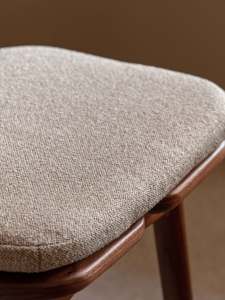 XUXIE Minimalist Solid Wood Modern Dressing Upholstered Stool Black Walnut Chair for <strong>Bedroom</strong> <strong>Vanity</strong> - Product Image 5