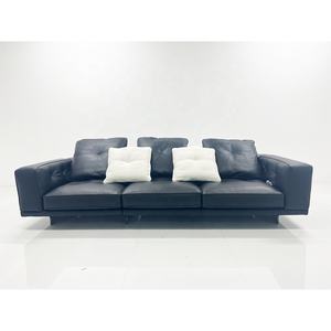 Vendite calde semplici 2 persone quadro in legno piccolo divano Chaise bianco tessuto sedia divano divano divano - Product Image 5