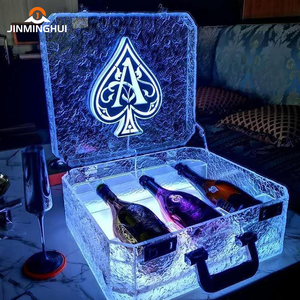 3 <span class=keywords><strong>botellas</strong></span> recargables de alta calidad <span class=keywords><strong>para</strong></span> caja de champán Logotipo personalizado Presentador de <span class=keywords><strong>botellas</strong></span> <span class=keywords><strong>LED</strong></span> en forma de maleta Estante de exhibición con servicio VIP - Product Image 2