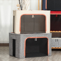 Boîte de rangement pliable écologique pour la maison, 100% polyester, compartiment en maille, bac de rangement, capacité de 35L pour placard