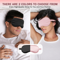 Masque de sommeil de luxe en satin de soie élastique avec logo personnalisé et sangle réglable, occultation totale pour un sommeil réparateur et les voyages
