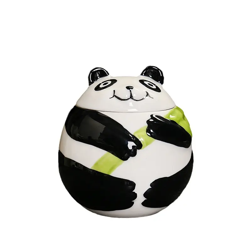 Tùy chỉnh thông minh dễ thương gốm handmade Panda sản phẩm động vật Kung Fu Panda nến Jar cho quà tặng