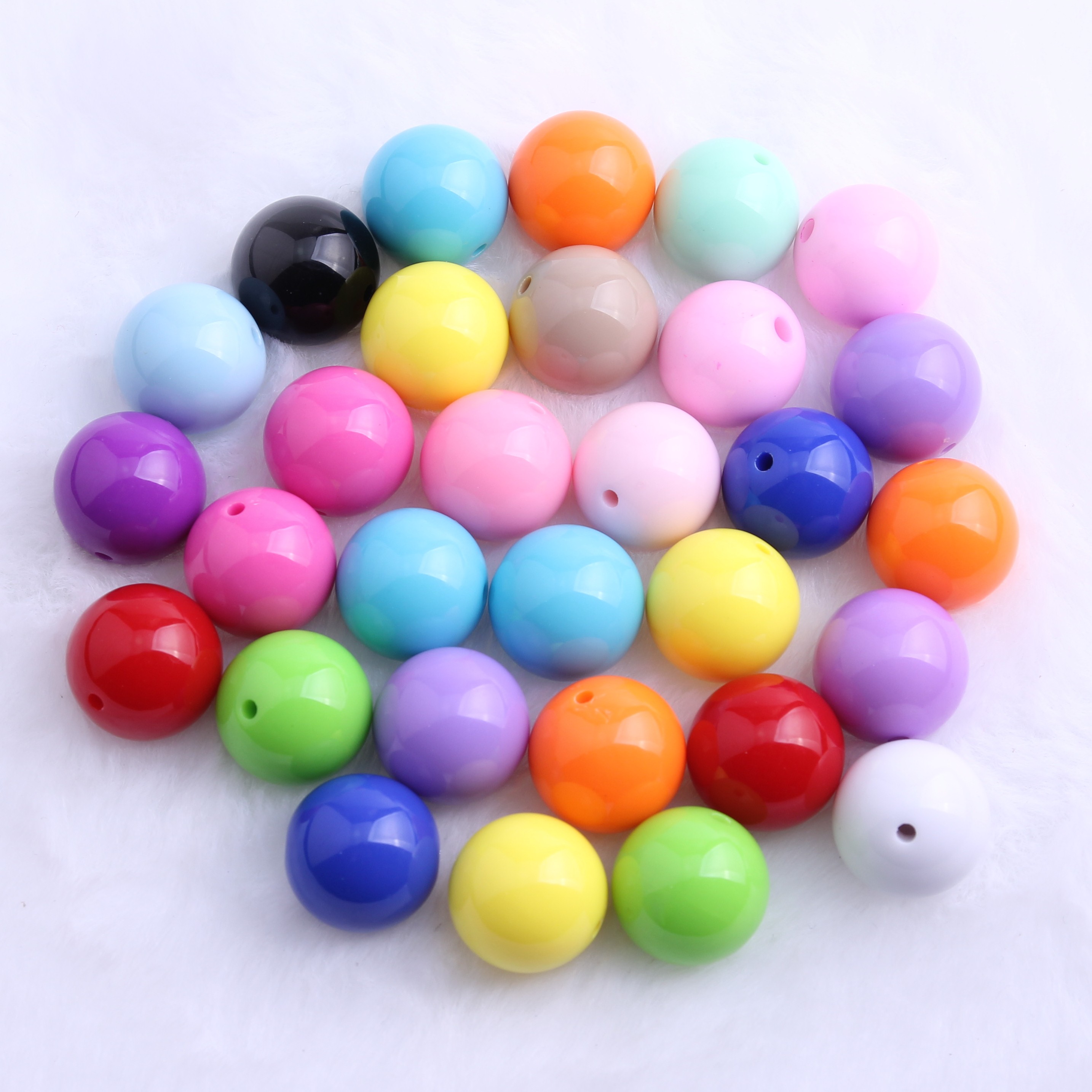 Colorful 100pcs 20mm Wholesales loose Jewelry Acrylic Plastic Solid Beads for Chunky Necklace Jewelry Beaded making