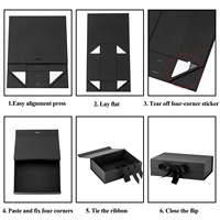 Boîte cadeau magnétique auto-élevante personnalisée avec logo, finition mate, doublure en éponge pour chaussures, vêtements, sous-vêtements, à rabat noir – Vente chaude