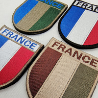 2025 France multicolore drapeau National tissu accessoires patchs de broderie Badge personnalisé bâton personnalisé sur Patch brodé