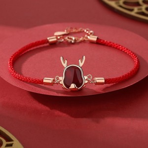Braccialetto Rinhoo dell'Anno del Drago Cinese, Bracciale Portafortuna con Perline Rosse e Ciondolo Benedetto, Gioielli Zodiacali per Donne, Regalo di San Valentino - Product Image 2