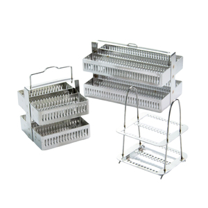Estante de acero inoxidable para teñido histológico de portaprobillos de microscopio, capacidad para 26, 30 o 60 piezas, soporte para portaprobillos de laboratorio científico - Product Image 5