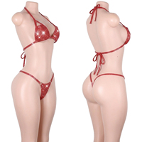 Tenues scintillantes à pois et sequins, deux pièces, vêtements de danse exotique, tenues de serveuse de bar, costumes de boîte de nuit pour adultes, ensemble de performance