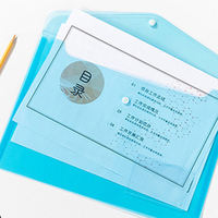 Pochette porte-documents populaire en plastique PP transparent A4, étanche, carrée, moulée par injection, avec bouton-pression