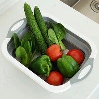 Plateau à couverts carré multifonction écologique, planche à découper pliable en plastique de qualité alimentaire avec fonction de nettoyage pour une utilisation pratique