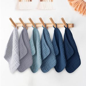 Handuk Persegi Katun 100% Double Gauze Lembut, Bernapas, Warna Polos, Lap Tangan untuk Bayi, Rumah, dan Perjalanan - Product Image 1
