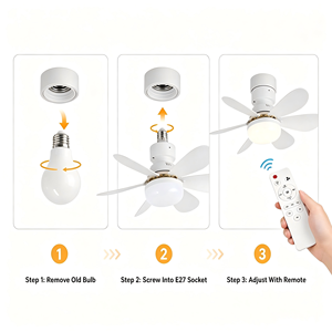Ceiling Fan with Light <b>Remote</b> Control Modern LED Ceiling Fan Dimmable Quiet 6 Blades Flush Mount for Bedroom Living Room - Product Image 5