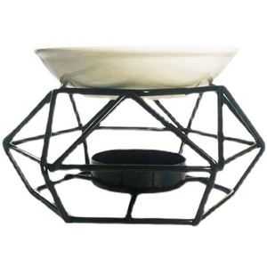 Iron Frame Aroma Essential Oil Candle Burner Ceramic Oil Burner <b>Wax</b> <b>Melt</b> Warmer Delicate Incense Burner - Product Image 6