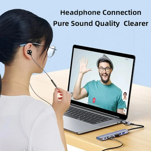 Base de Conexión USB-C de Aleación de Aluminio WFYEAR, Thunderbolt 3, 10 Puertos, Adaptador para Portátil con PD100W 2.0 para <span class=keywords><strong>Macbook</strong></span> Air M1 en Existencia - Product Image 5