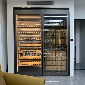 Современный винный шкаф из перлового погреба с многослойными полками из кедра в Испании для хранения вина