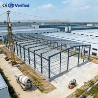 Kit de hangar préfabriqué en acier léger galvanisé, personnalisable, pour atelier industriel et entrepôt métallique pré-construit