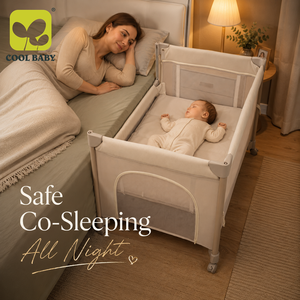 KDD15 CoolBaby <span class=keywords><strong>Cuna</strong></span> Plegable 5 en 1 para Bebé, Corralito, <span class=keywords><strong>Cuna</strong></span> Colegiadora con Mosquitera, Cambiador de Pañales, Mecedora y Barra de Juguetes Musicales - Product Image 3