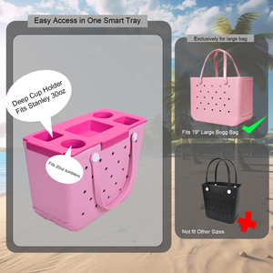 Beach Bag Accessories EVA Top Tray Organizer for Beach Bag and Beach Tote Bags with Cup Holders Snack Storage Insert Pool Travel - Product Image 3